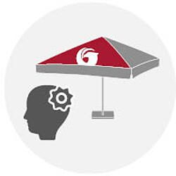 Sonnenschirm mit Logo