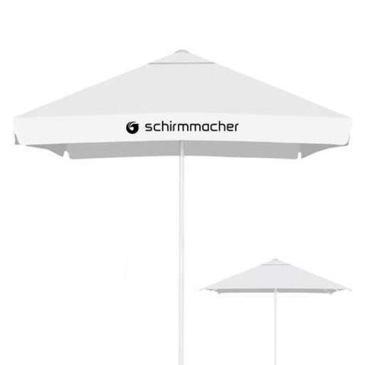 Large square parasol with telescopic handle