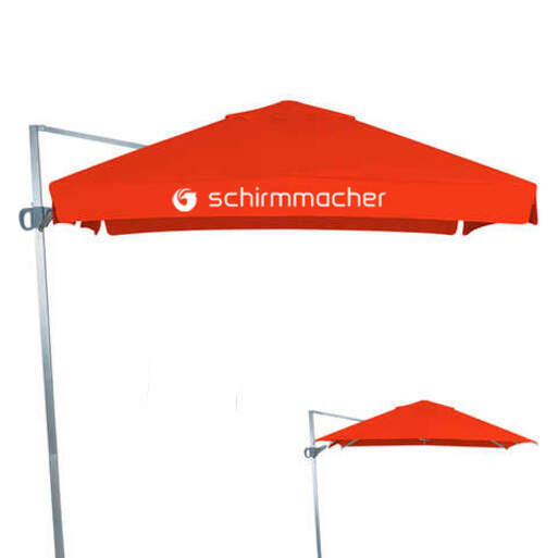 Cantilever parasol with crank opening system