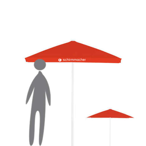 Event parasol in square shape, push up opening