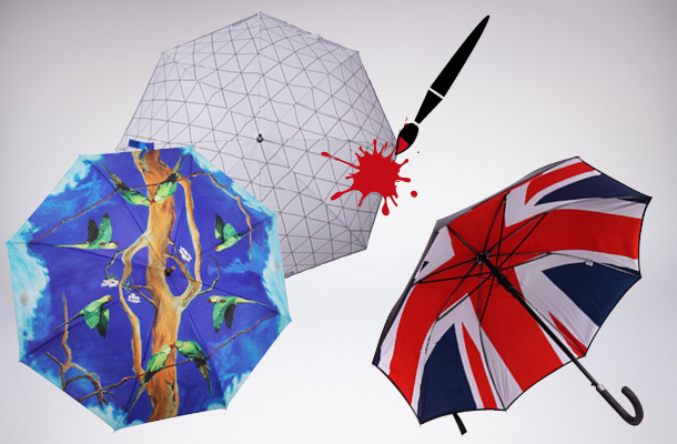 Multi coloured umbrella logo